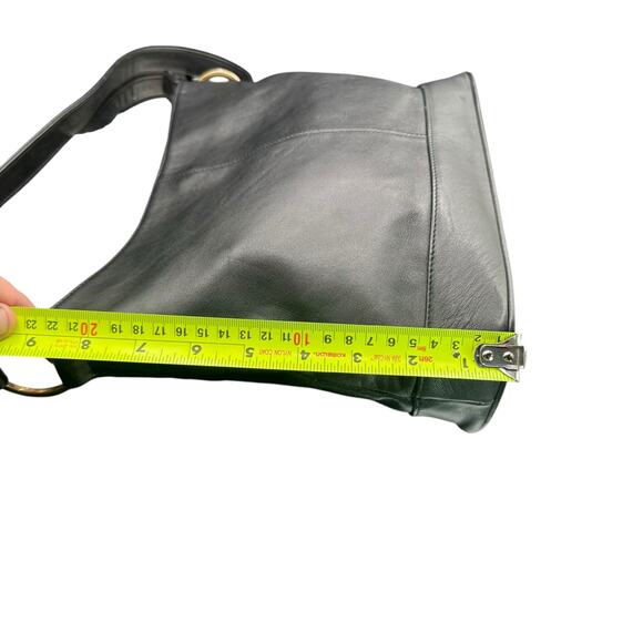 Giani Bernini Black Leather Shoulder Bag Gold Hardware Classic Hobo Purse - Picture 8 of 12